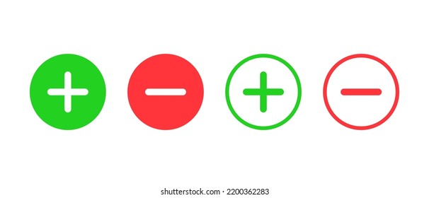 Plus Minus Sign Set Flat Plus Stock Vector (Royalty Free) 2200362283 ...