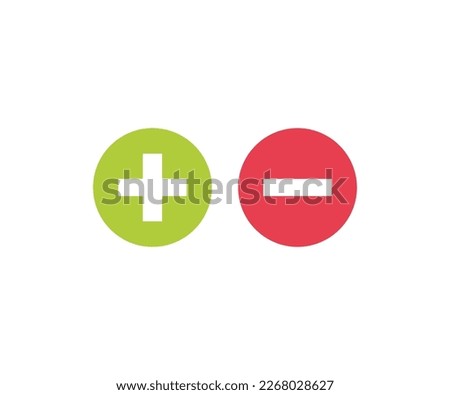 Plus and minus sign set logo design. Plus, minus, mathematics symbols on a white background vector design and illustration.



