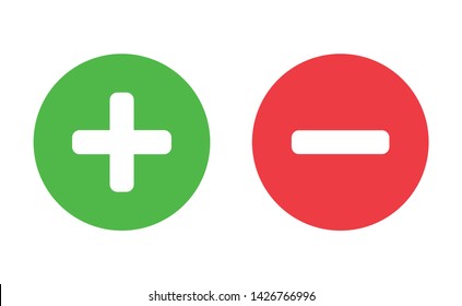 Plus and minus sign set. Vector