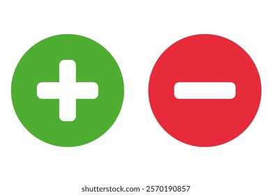 Plus and minus sign set. Vector.