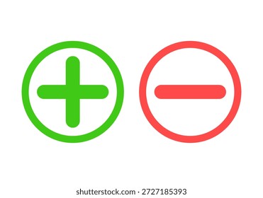 Conjunto de signos más y menos. Vector