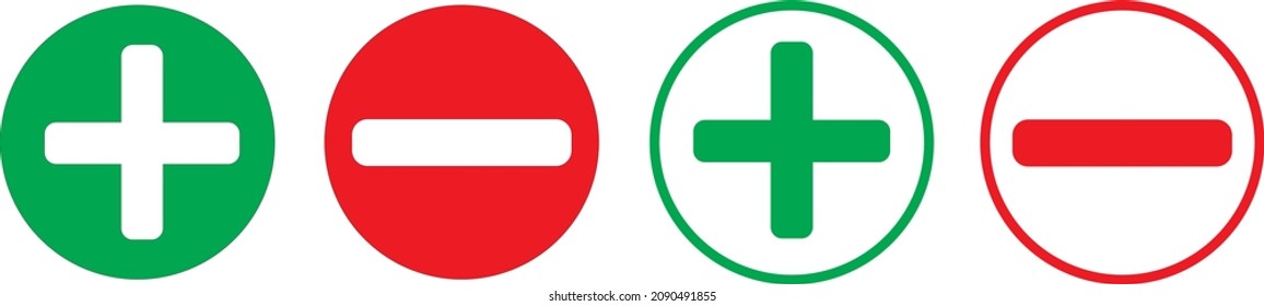 Plus and Minus sign. Vector illustration