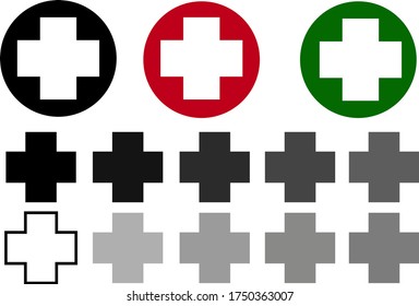 Plus and minus sign vector set. vector illustration of plus and minus.