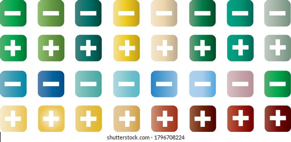 Vector de signo más y menos. conjunto vectorial de más y menos.