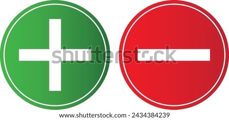 Plus minus signs addition subtraction icons vector Image