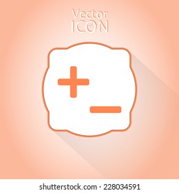 Plus and minus signs. Flat style. Made in vector
