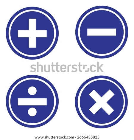 Plus and minus signs, math isolated on transparent background