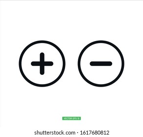 Plus Minus Vector Icon Modern Design Stock Vector (Royalty Free) 1414319351