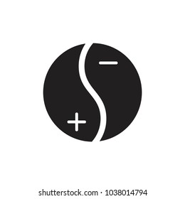 plus minus symbol circle logo vector