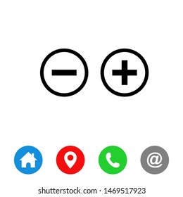Plus and minus symbol icon vector