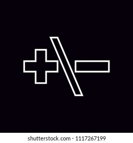 Plus and minus vector icon