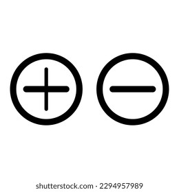 Plus and minus vector icon illustration for app and site on white background..eps