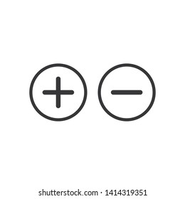 Plus and minus vector icon in modern design style for web site and mobile app
