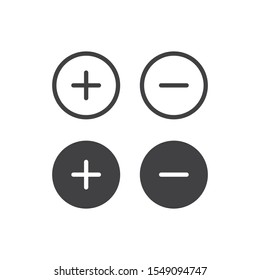 Plus and minus. Vector icon template