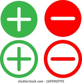 Plus and minus vector icons