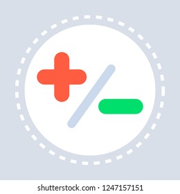 plus minuse positive and negative HIV AIDS icon healthcare medical service logo medicine and health symbol concept flat
