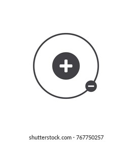 plus and minuse, positive and negative icon on white background