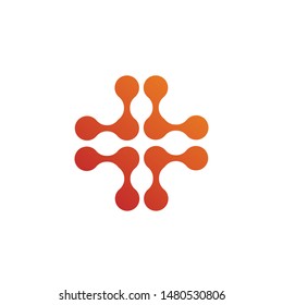 diseño sencillo con el logo naranja molécula