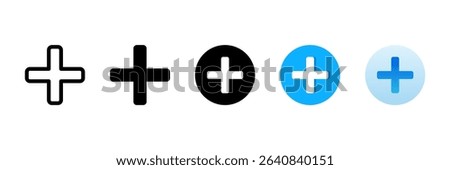 Plus Multi Style Icon Set