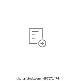 Plus note icon. Icon for web or user interface