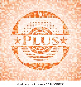 Plus orange mosaic emblem
