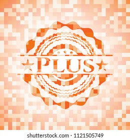 Plus orange mosaic emblem
