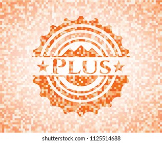 Plus orange mosaic emblem