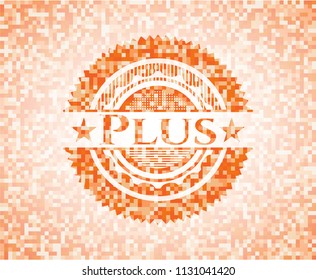 Plus orange mosaic emblem