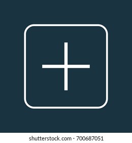 Plus Outline Symbol. Premium Quality Isolated Add Element In Trendy Style.