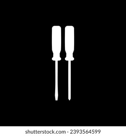 Plus or Positive and Minus or Negative Screwdriver Silhouette, Flat Style, can use for Art Illustration, Logo Gram, Pictogram, Website, Apps, or Graphic Design Element. Vector Illustration