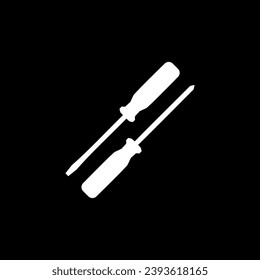 Plus or Positive and Minus or Negative Screwdriver Silhouette, Flat Style, can use for Art Illustration, Logo Gram, Pictogram, Website, Apps, or Graphic Design Element. Vector Illustration