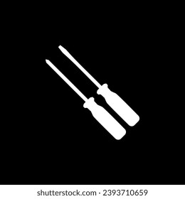 Plus or Positive and Minus or Negative Screwdriver Silhouette, Flat Style, can use for Art Illustration, Logo Gram, Pictogram, Website, Apps, or Graphic Design Element. Vector Illustration
