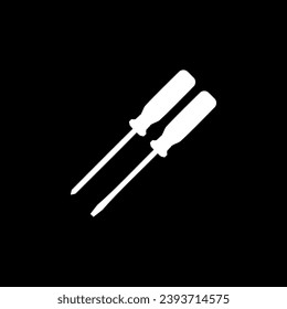 Plus or Positive and Minus or Negative Screwdriver Silhouette, Flat Style, can use for Art Illustration, Logo Gram, Pictogram, Website, Apps, or Graphic Design Element. Vector Illustration