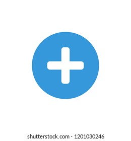 Plus and Positive symbol blue sign icon