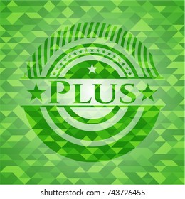 Plus realistic green mosaic emblem