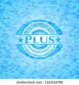 Plus realistic light blue mosaic emblem