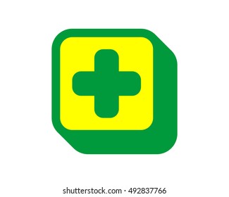 plus rectangle pharmacy medical clinic image vector icon logo