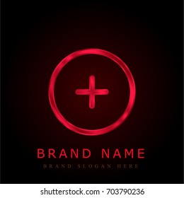 Plus red chromium metallic logo