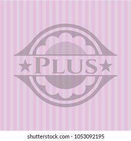 Plus retro style pink emblem