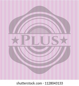 Plus retro style pink emblem