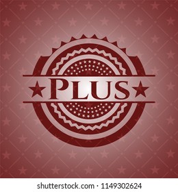 Plus retro style red emblem
