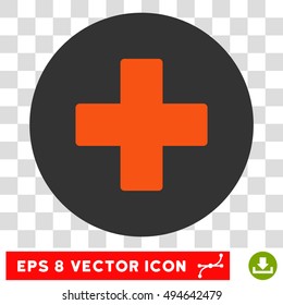Plus round icon. Vector EPS illustration style is flat iconic bicolor symbol, orange and gray colors, transparent background.