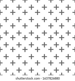 Plus seamless pattern on white background.
