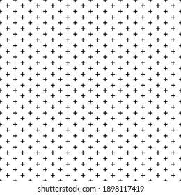 Plus seamless pattern on white background.