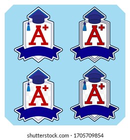 a plus shield logo about education