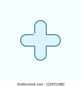 plus sign 2 colored line icon. Simple colored element illustration. plus sign outline symbol design from web icons set