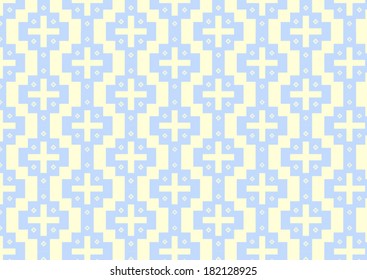 Plus sign and blossom pattern on light yellow pastel color. Sweet and vintage style. 