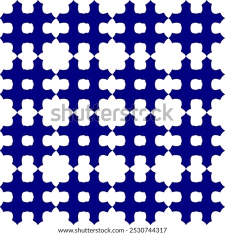 Plus sign Blue line crossed into grid fence repeat pattern, replete image, design for fabric printing