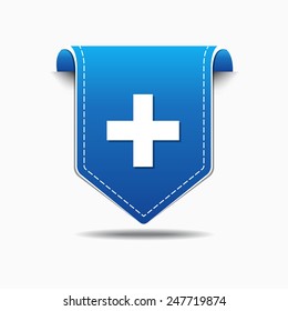 Plus Sign blue Vector Icon Design