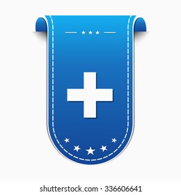 Plus Sign blue Vector Icon Design